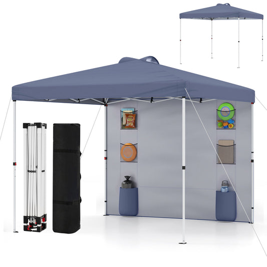 10x10 FT Pop Up Canopy Tent With Sidewall, 6 Pockets, Gray Canopies Gray at Gallery Canada