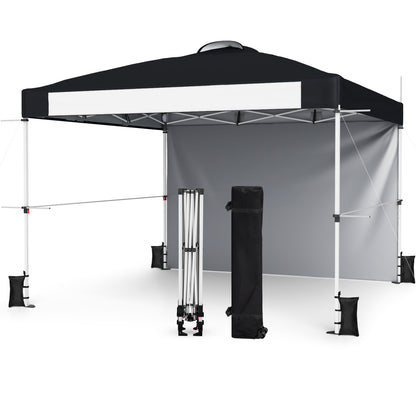 10 x 10 Ft Foldable Pop-Up Canopy With Roller Bag, Black
