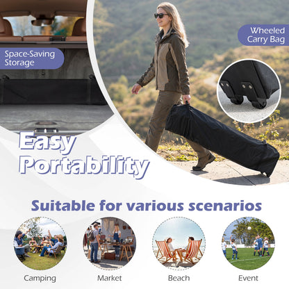 10 x 10 Ft Foldable Pop-Up Canopy With Roller Bag, Black