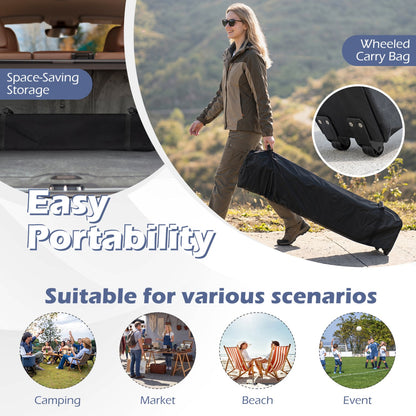 10 x 10 Feet Foldable Commercial Pop-up Canopy with Roller Bag and Banner Strip, Gray