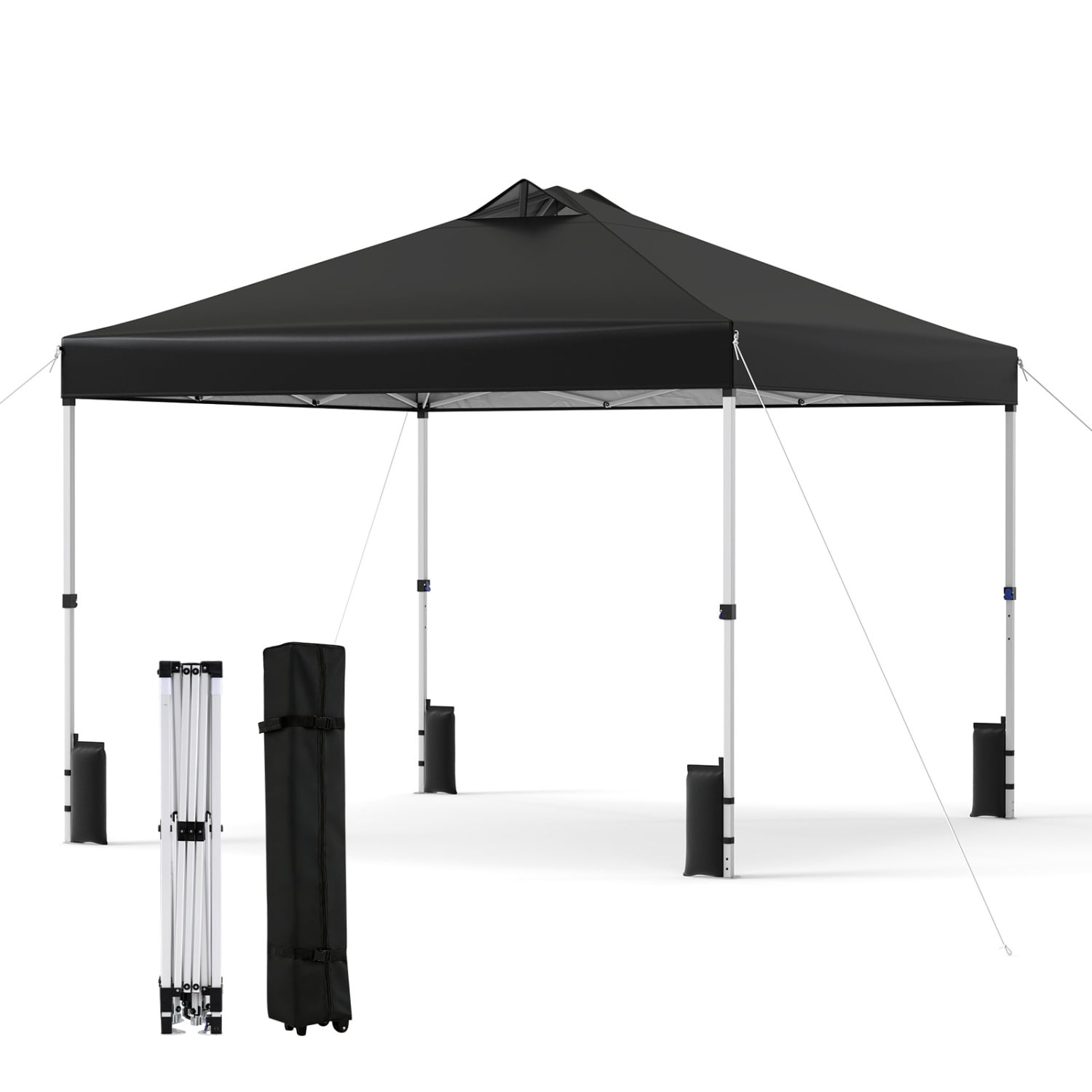 10 x 10 Feet Outdoor Commercial Pop Up Canopy Tent, Black Canopies Black at Gallery Canada