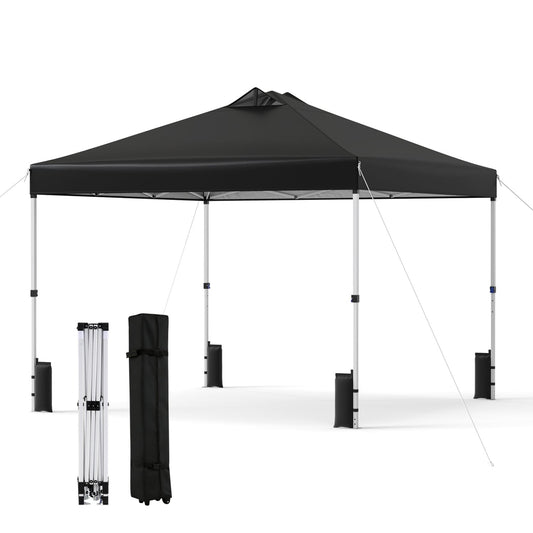 10 x 10 Feet Outdoor Commercial Pop Up Canopy Tent, Black Canopies Black at Gallery Canada
