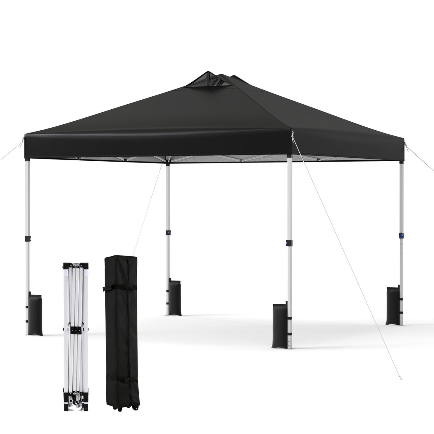 10 x 10 Feet Outdoor Commercial Pop Up Canopy Tent, Black Canopies Black at Gallery Canada