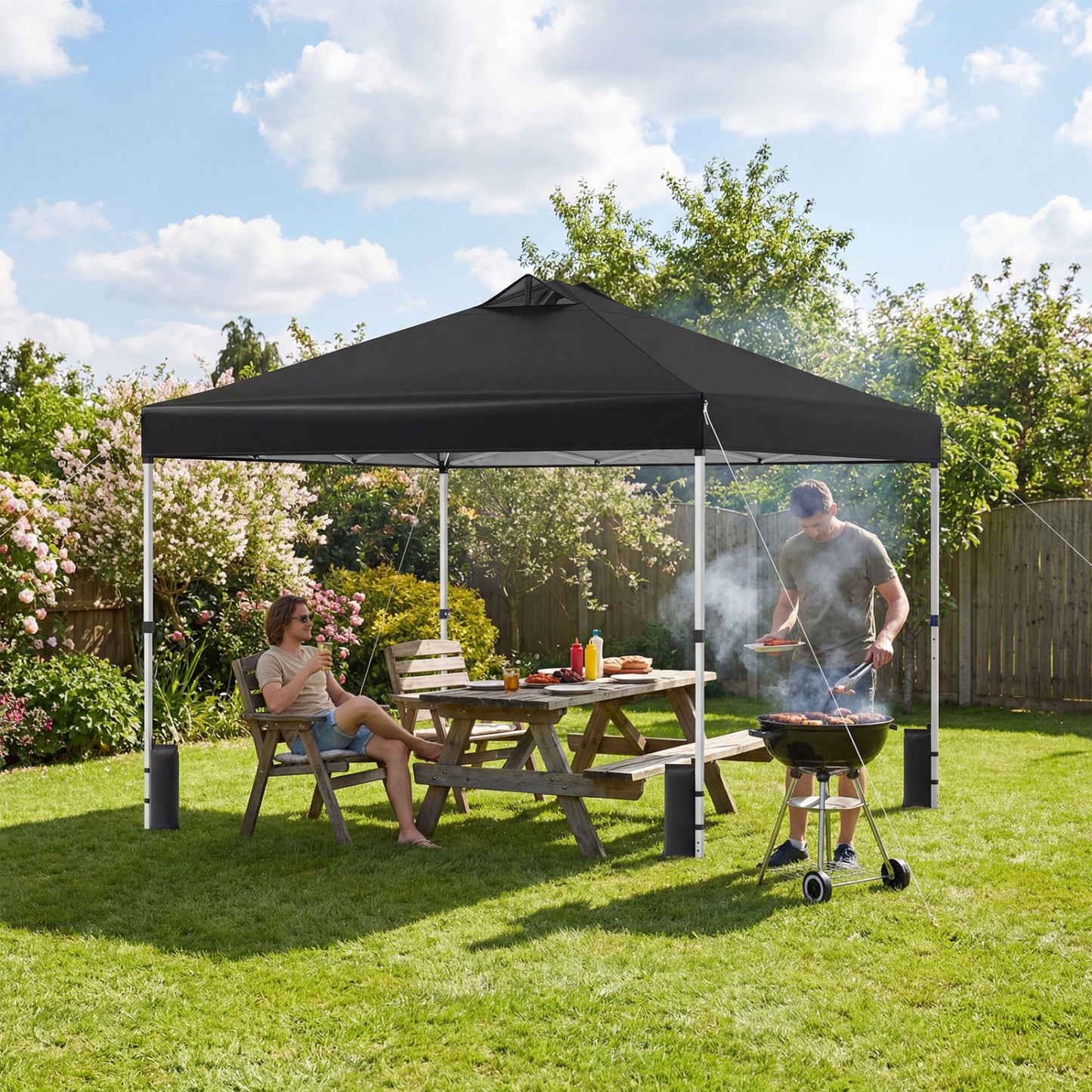 10 x 10 Feet Outdoor Commercial Pop Up Canopy Tent, Black Canopies at Gallery Canada