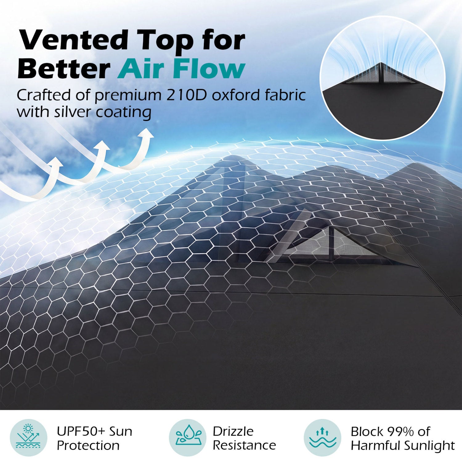 10 x 10 Feet Outdoor Commercial Pop Up Canopy Tent, Black Canopies at Gallery Canada
