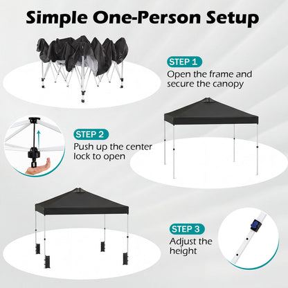 10 x 10 Feet Outdoor Commercial Pop Up Canopy Tent, Black Canopies at Gallery Canada