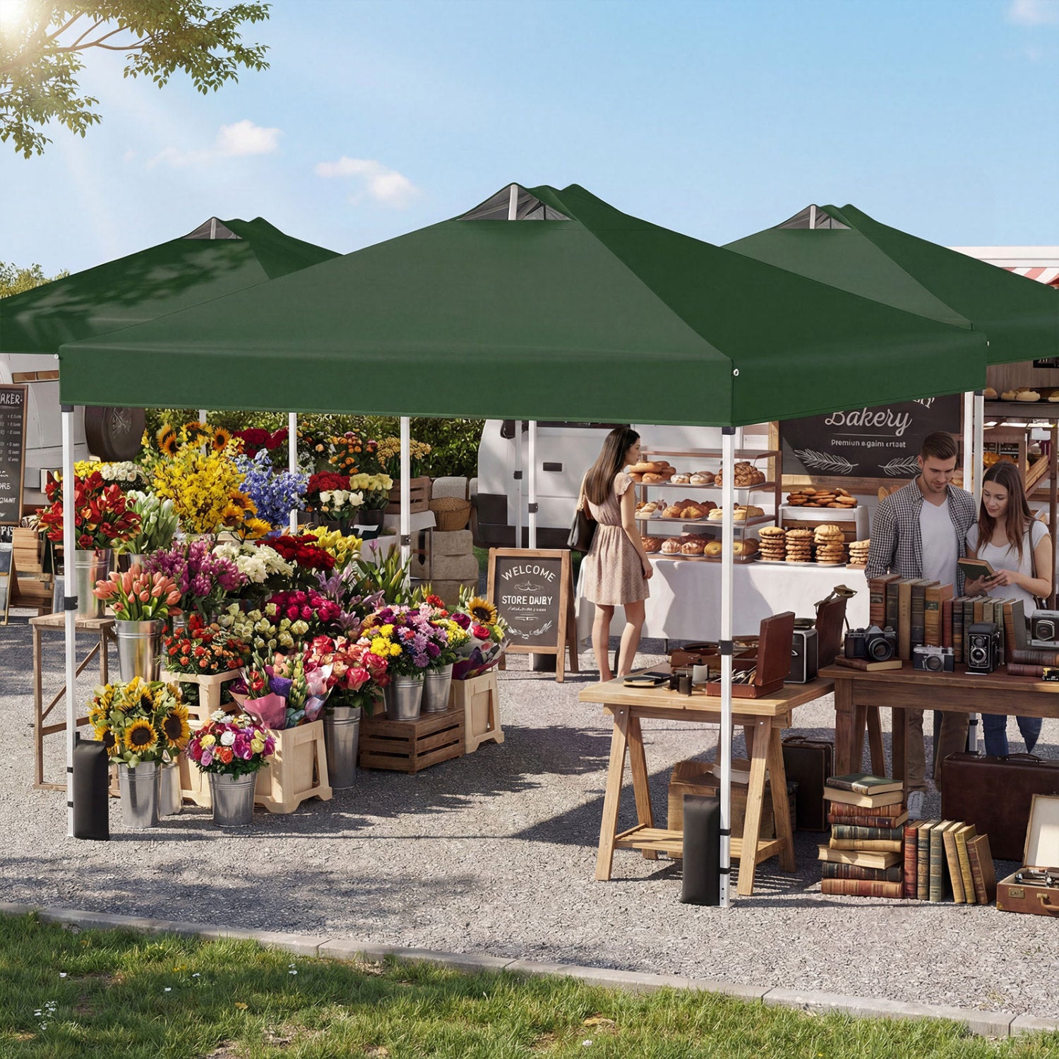 10x10 Feet Outdoor Commercial Pop Up Canopy Tent, Green Canopies at Gallery Canada