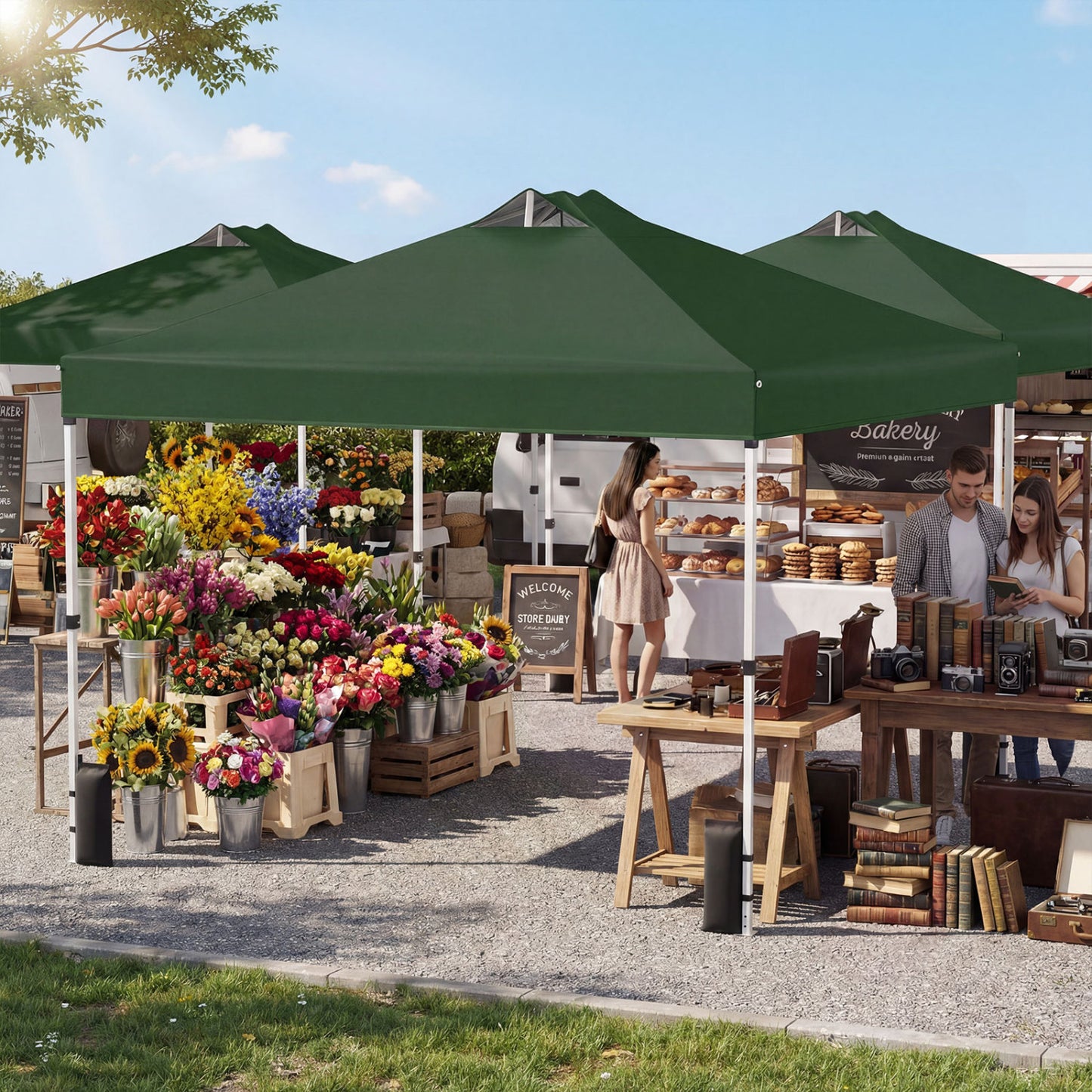 10x10 Feet Outdoor Commercial Pop Up Canopy Tent, Green Canopies at Gallery Canada