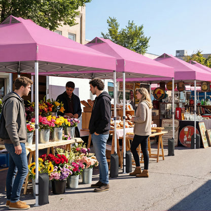 10 x 10 Feet Outdoor Commercial Pop Up Canopy Tent, Pink Canopies at Gallery Canada