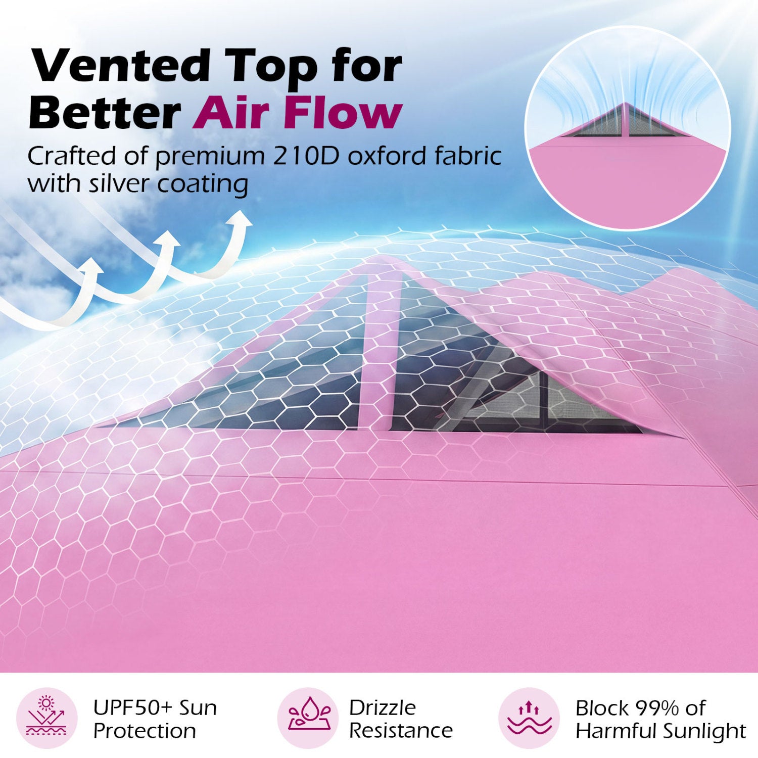 10 x 10 Feet Outdoor Commercial Pop Up Canopy Tent, Pink Canopies at Gallery Canada