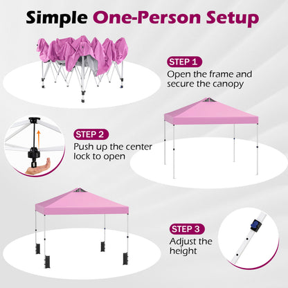 10 x 10 Feet Outdoor Commercial Pop Up Canopy Tent, Pink Canopies at Gallery Canada