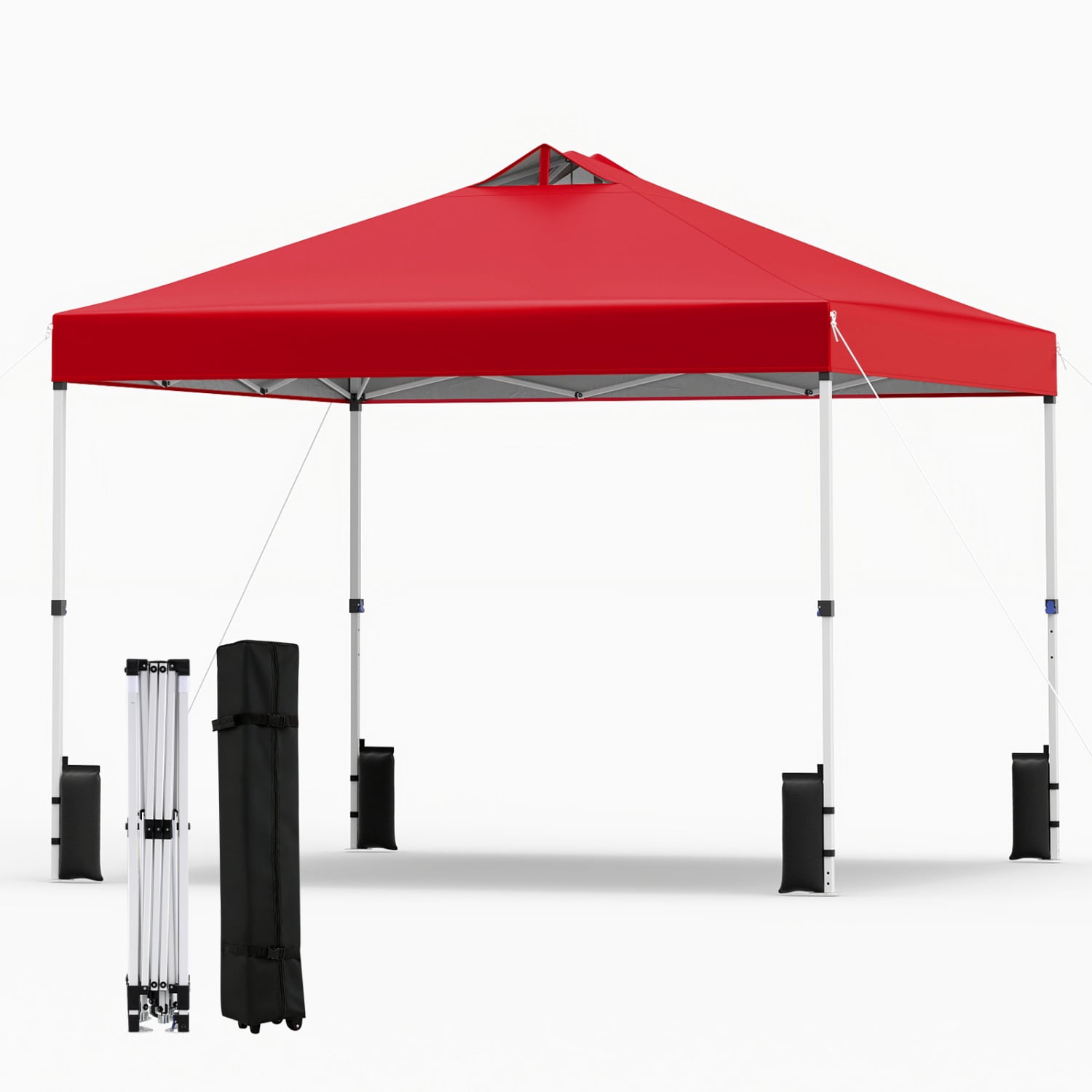 10 x 10 Feet Outdoor Commercial Pop Up Canopy Tent, Red Canopies Red at Gallery Canada