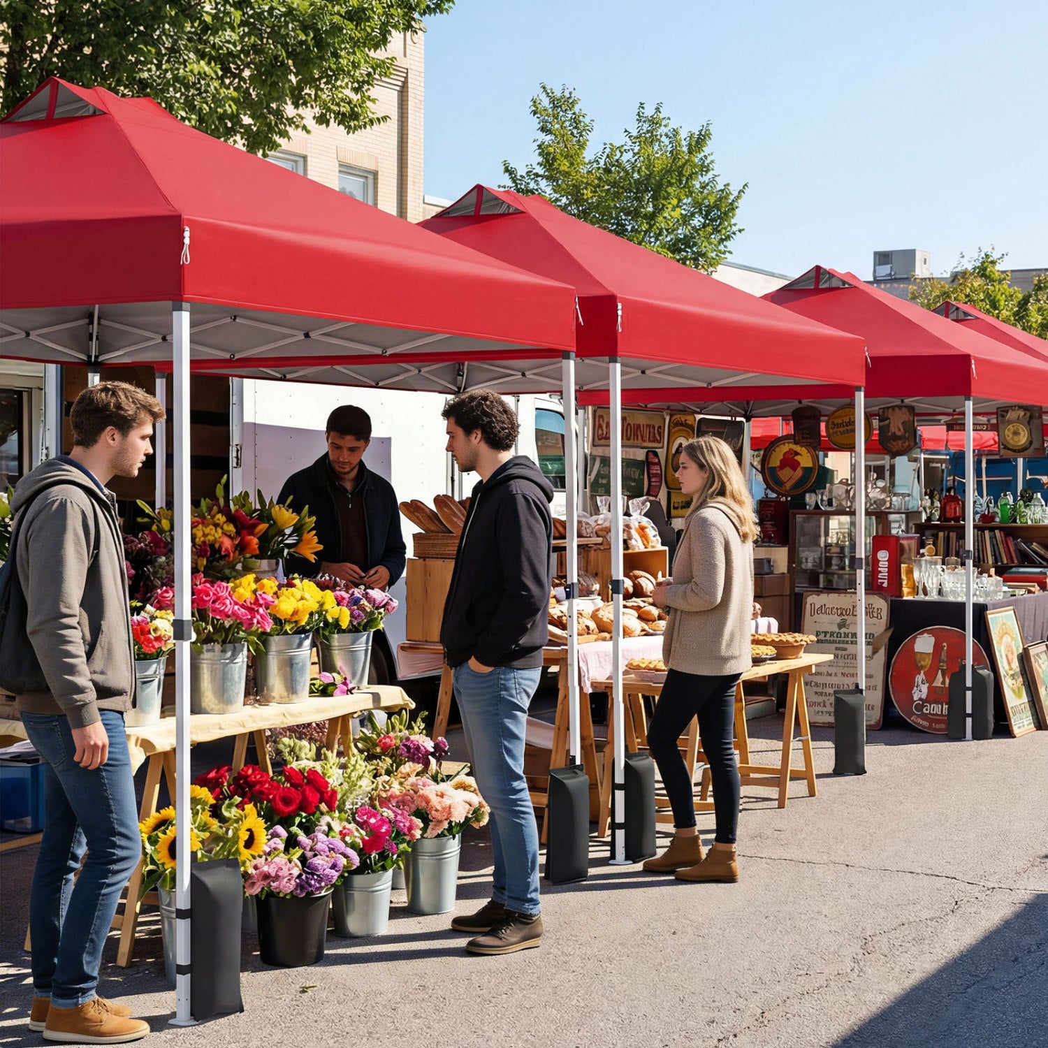 10 x 10 Feet Outdoor Commercial Pop Up Canopy Tent, Red Canopies at Gallery Canada