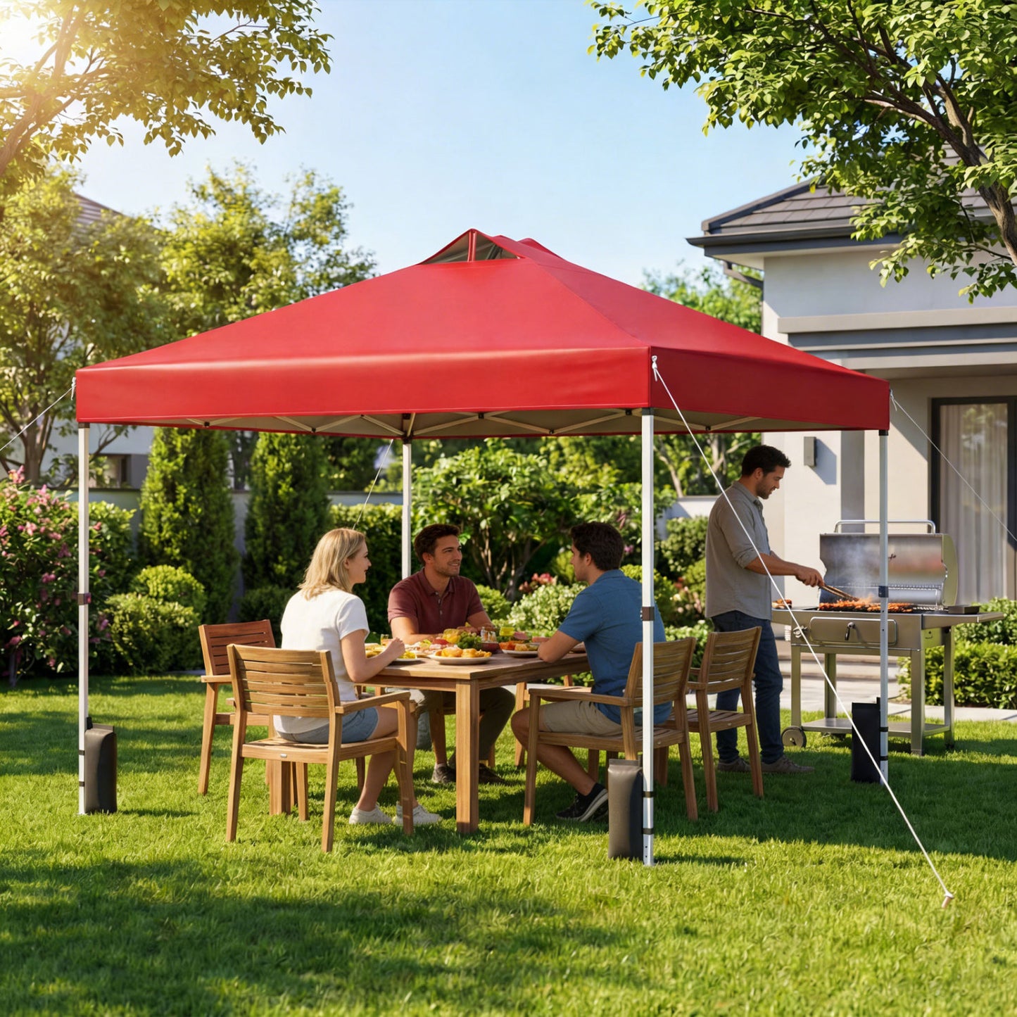 10 x 10 Feet Outdoor Commercial Pop Up Canopy Tent, Red Canopies at Gallery Canada