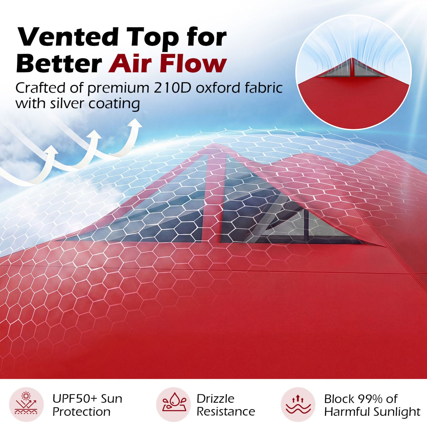 10 x 10 Feet Outdoor Commercial Pop Up Canopy Tent, Red Canopies at Gallery Canada