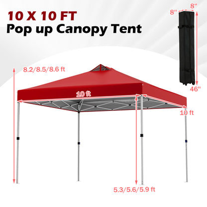 10 x 10 Feet Outdoor Commercial Pop Up Canopy Tent, Red Canopies at Gallery Canada