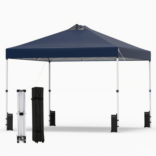 10x10 Feet Outdoor Commercial Pop Up Canopy Tent, Blue