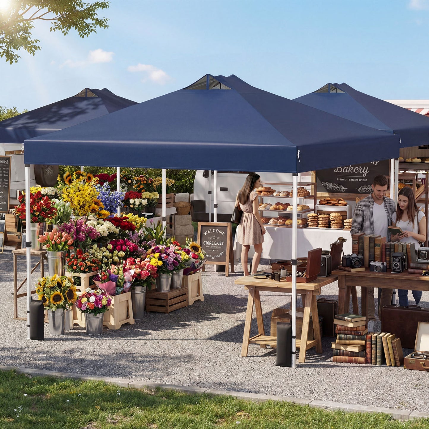10x10 Feet Outdoor Commercial Pop Up Canopy Tent, Blue Canopies at Gallery Canada