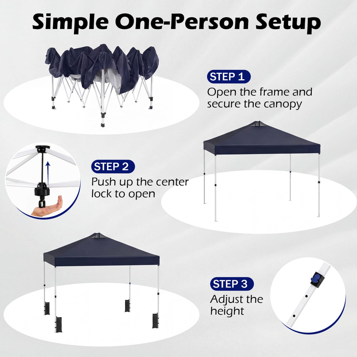 10x10 Feet Outdoor Commercial Pop Up Canopy Tent, Blue Canopies at Gallery Canada