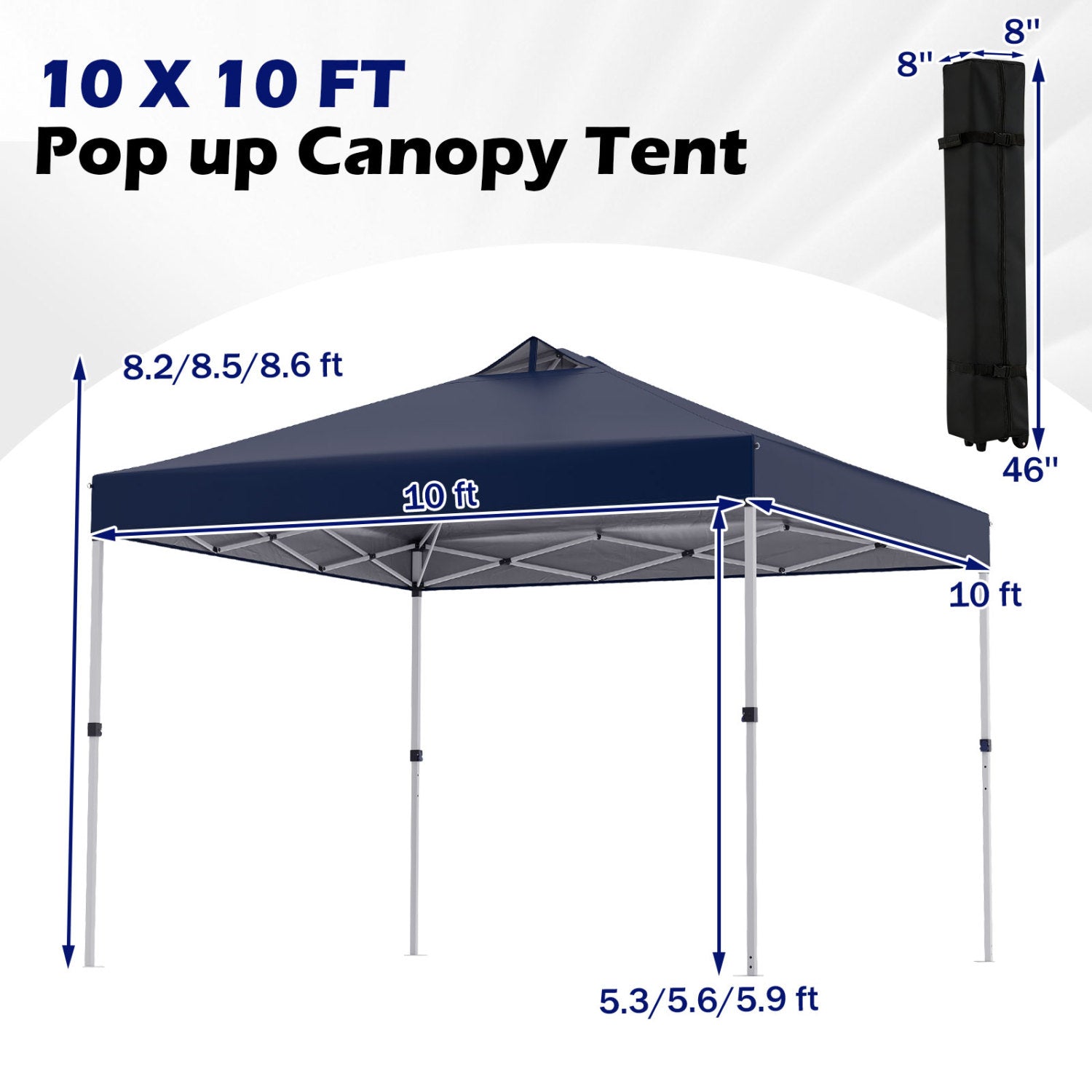 10x10 Feet Outdoor Commercial Pop Up Canopy Tent, Blue Canopies at Gallery Canada