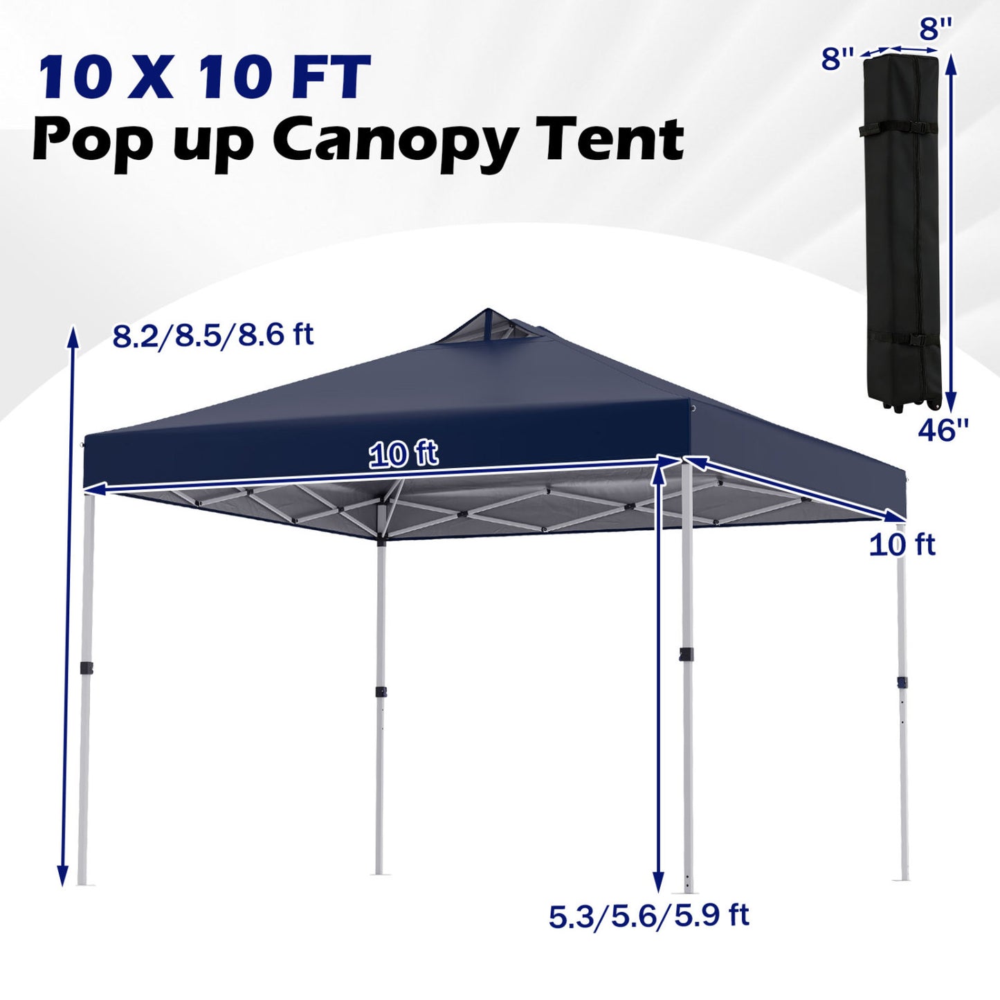 10x10 Feet Outdoor Commercial Pop Up Canopy Tent, Blue Canopies at Gallery Canada