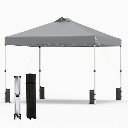 10x10 Feet Outdoor Commercial Pop Up Canopy Tent, Gray
