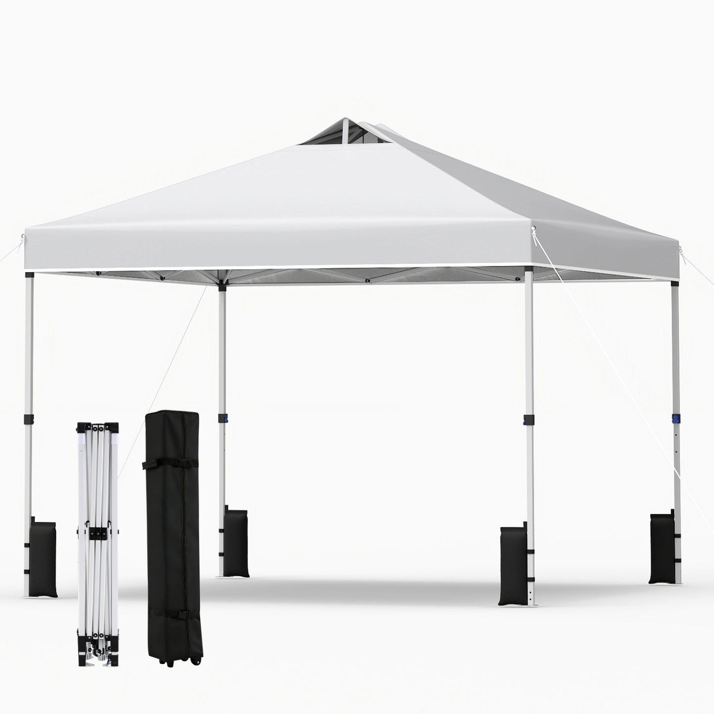 10 x 10 Feet Outdoor Commercial Pop Up Canopy Tent, White Canopies White at Gallery Canada