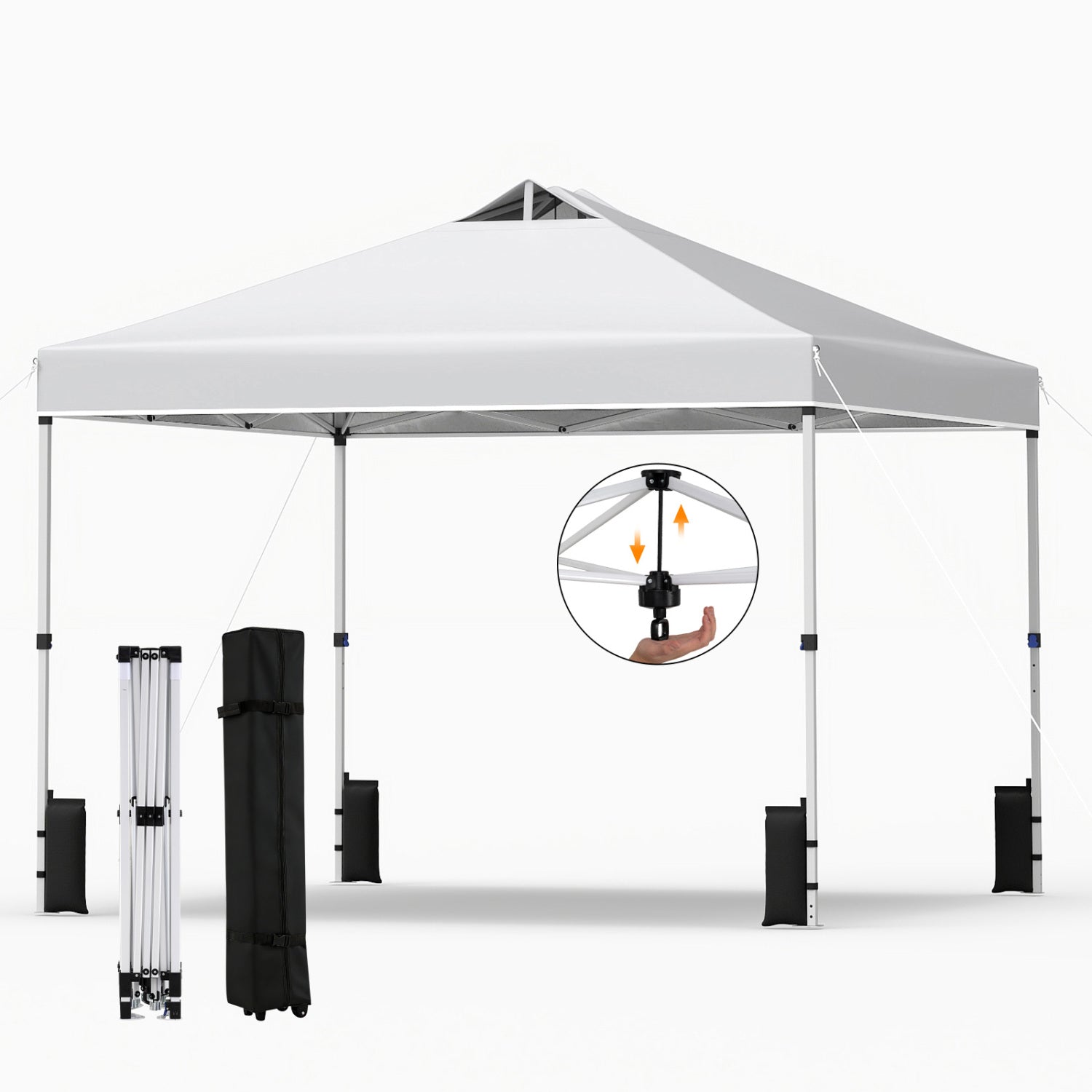10 x 10 Feet Outdoor Commercial Pop Up Canopy Tent, White Canopies at Gallery Canada