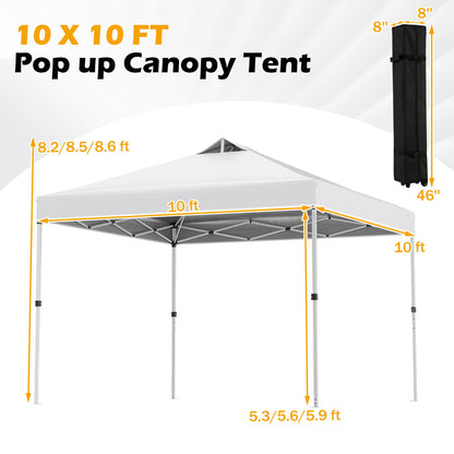 10 x 10 Feet Outdoor Commercial Pop Up Canopy Tent, White Canopies at Gallery Canada