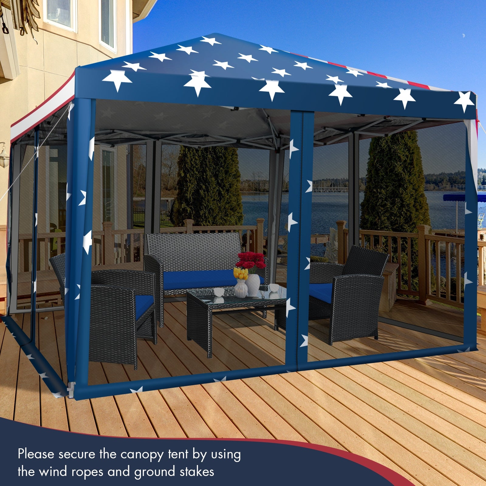10 x 10 Feet Pop-up Canopy Tent Gazebo Canopy for Outdoor, Navy Canopies at Gallery Canada