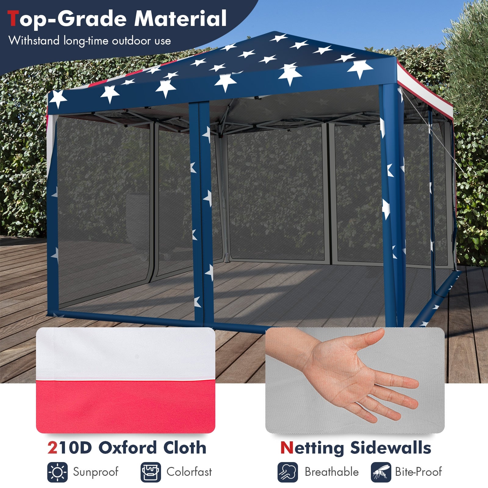 10 x 10 Feet Pop-up Canopy Tent Gazebo Canopy for Outdoor, Navy Canopies at Gallery Canada