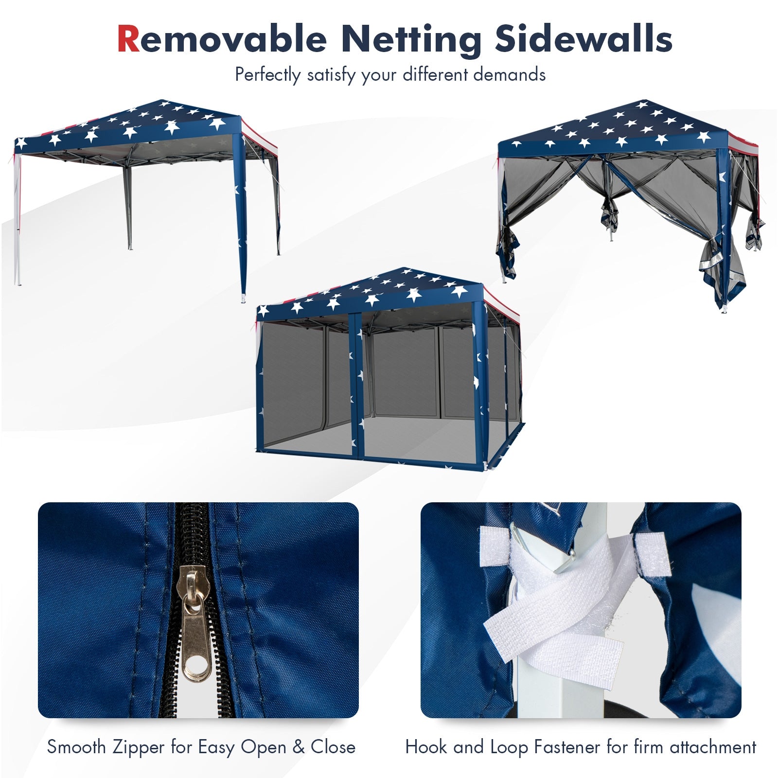 10 x 10 Feet Pop-up Canopy Tent Gazebo Canopy for Outdoor, Navy Canopies at Gallery Canada