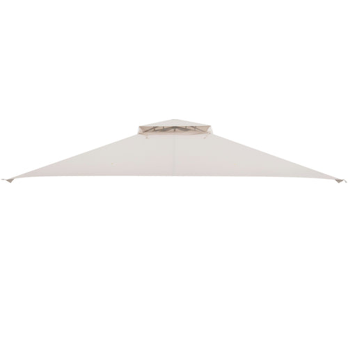 10 x 12 Feet Gazebo Replacement Top, Air Vent, Drainage Holes, Beige
