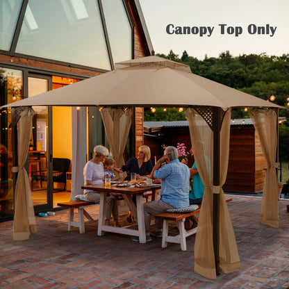 10 x 12 Feet Gazebo Top, Air Vent, Drainage Holes, Brown Gazebos at Gallery Canada