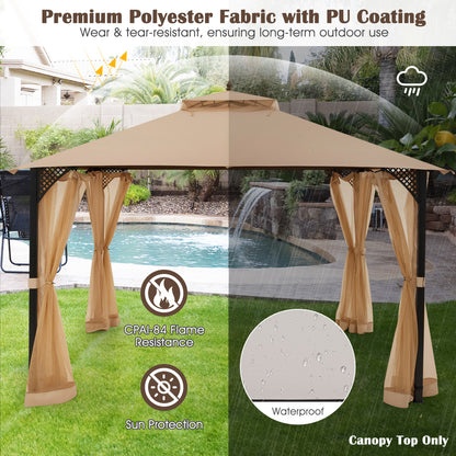 10 x 12 Feet Gazebo Top, Air Vent, Drainage Holes, Brown Gazebos at Gallery Canada