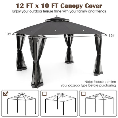 10 X 12 Ft Gazebo Replacement Top, Gray
