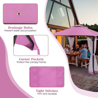 10 x 12 Feet Gazebo Replacement Top, Pink