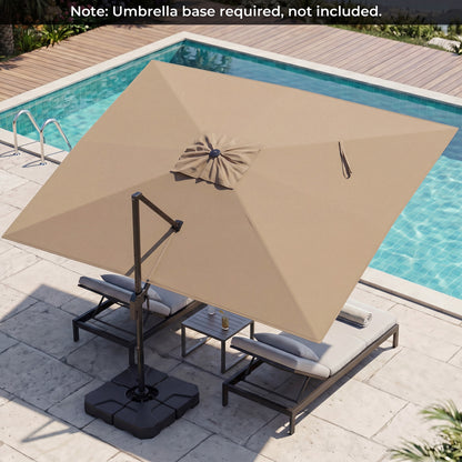 10x13 FT Cantilever Patio Umbrella, 360 Rotation, 5 Tilts, Brown