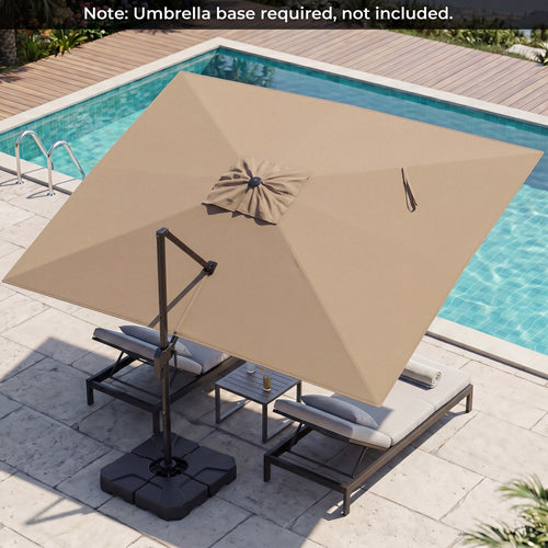10x13 FT Cantilever Patio Umbrella, 360 Rotation, 5 Tilts, Brown
