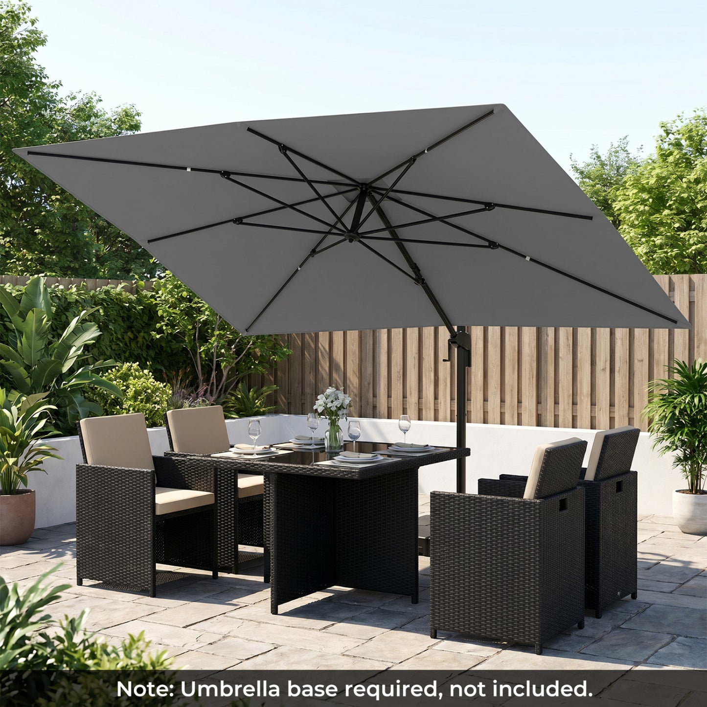 10x13 Ft Cantilever Patio Umbrella, Gray