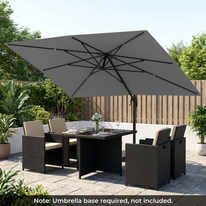 10x13 Ft Cantilever Patio Umbrella, Gray