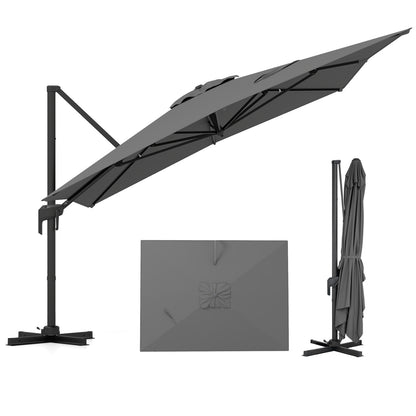 10x13 Ft Cantilever Patio Umbrella, Gray