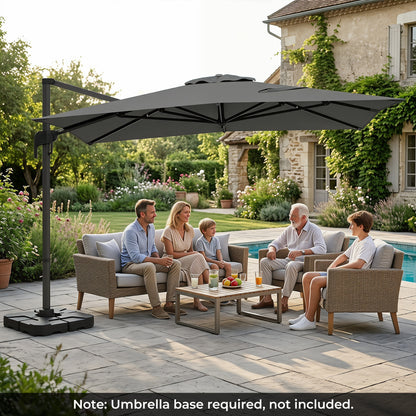 10x13 Ft Cantilever Patio Umbrella, Gray