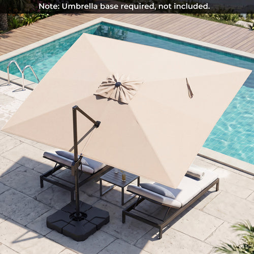10 x 13 FT Cantilever Patio Umbrella, 360 Rotation, 5 Tilt, Beige