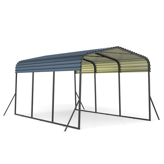 10 x 14.5 FT Heavy-Duty Carport, Galvanized Steel Garage, Black Carports Black at Gallery Canada