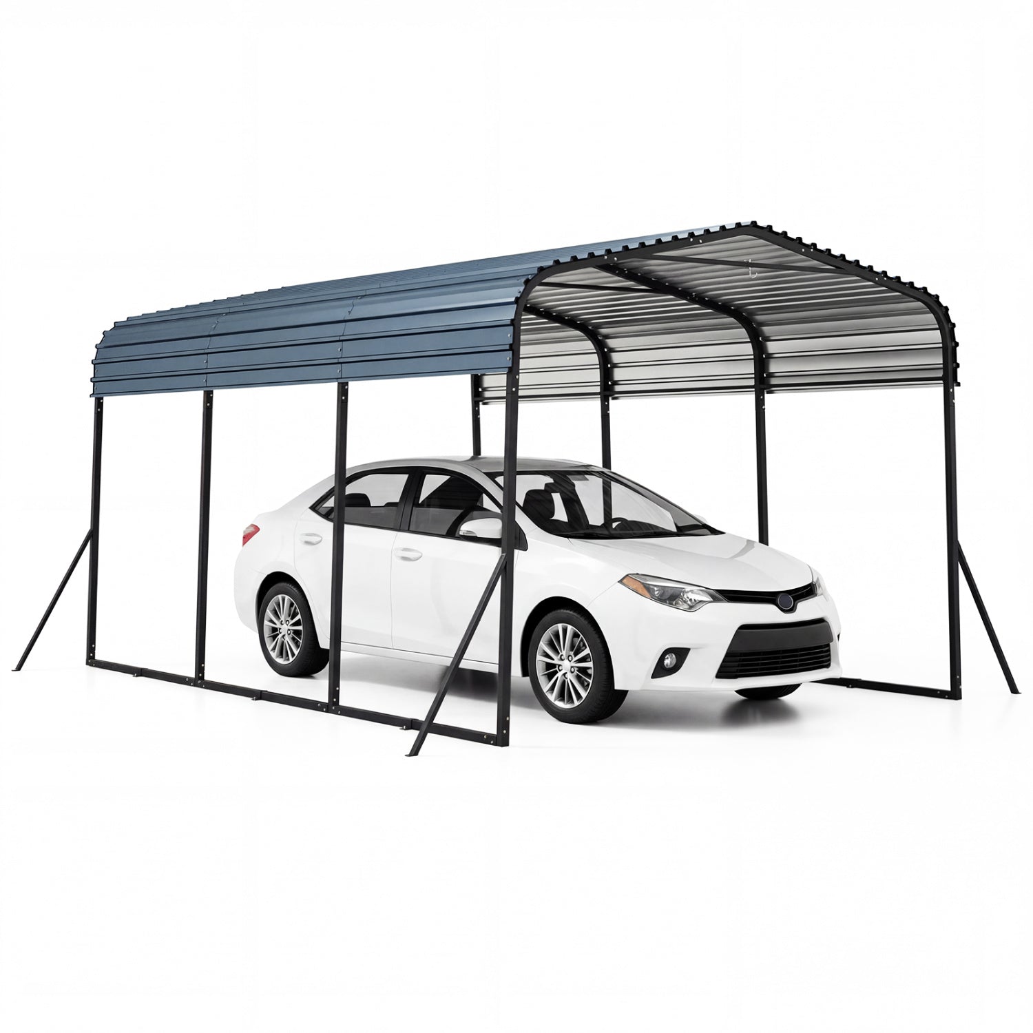 10 x 14.5 FT Heavy-Duty Carport, Galvanized Steel Garage, Black Carports at Gallery Canada