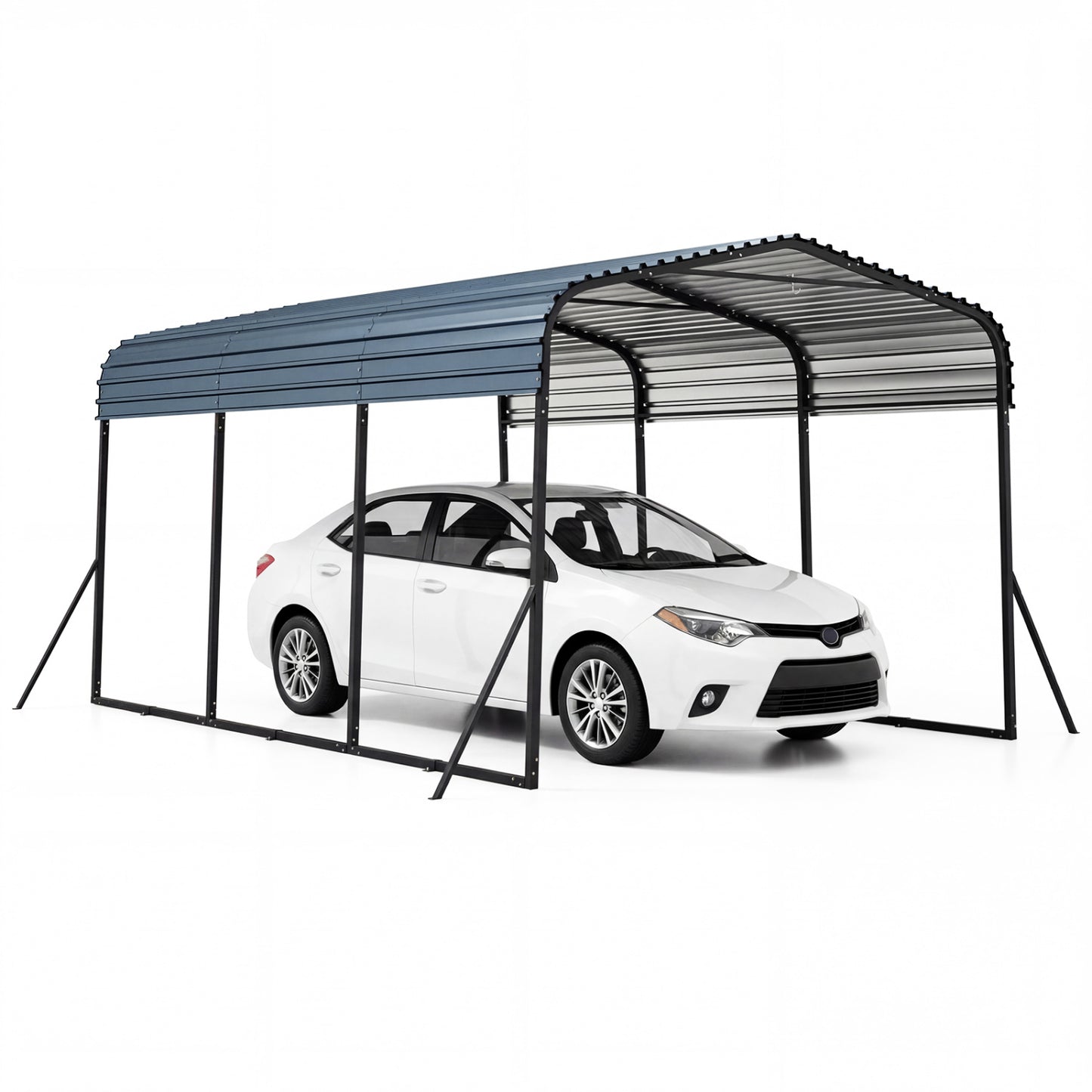 10 x 14.5 FT Heavy-Duty Carport, Galvanized Steel Garage, Black Carports at Gallery Canada