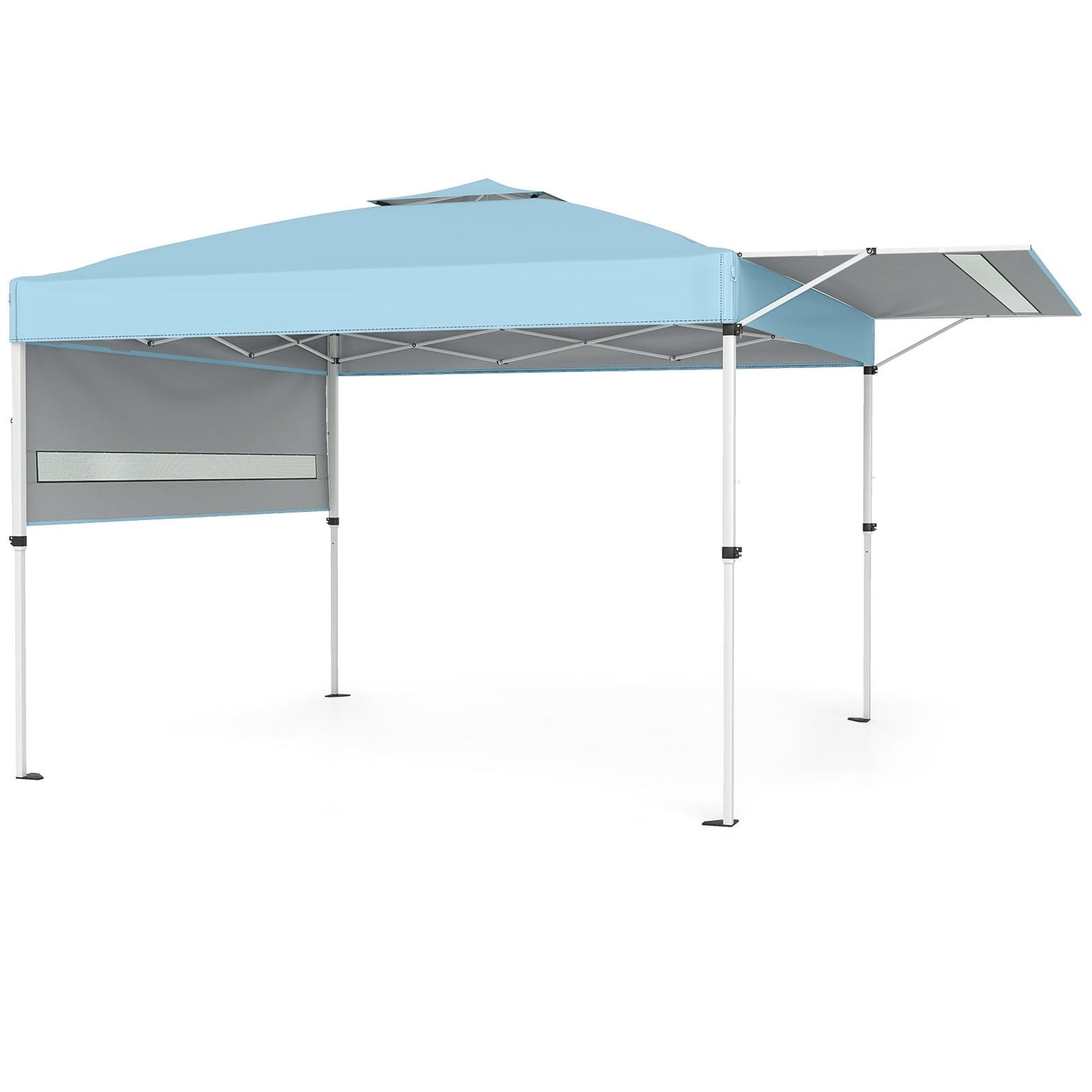 10 x 17 Feet Pop Up Canopy Tent, Dual Adjustable Awnings, Blue Tents Blue at Gallery Canada