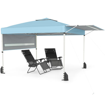 10 x 17 Feet Pop Up Canopy Tent, Dual Adjustable Awnings, Blue Tents at Gallery Canada