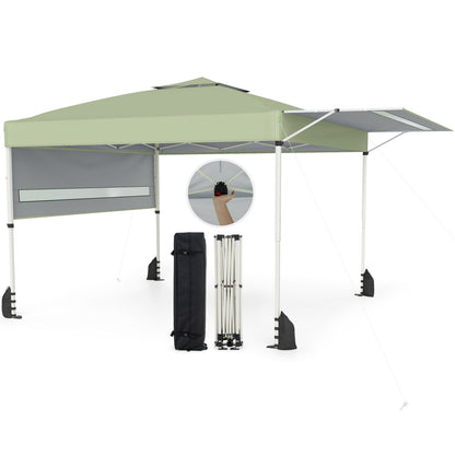 10x17 Feet Pop Up Canopy Tent, Dual Adjustable Awnings, Green Tents at Gallery Canada